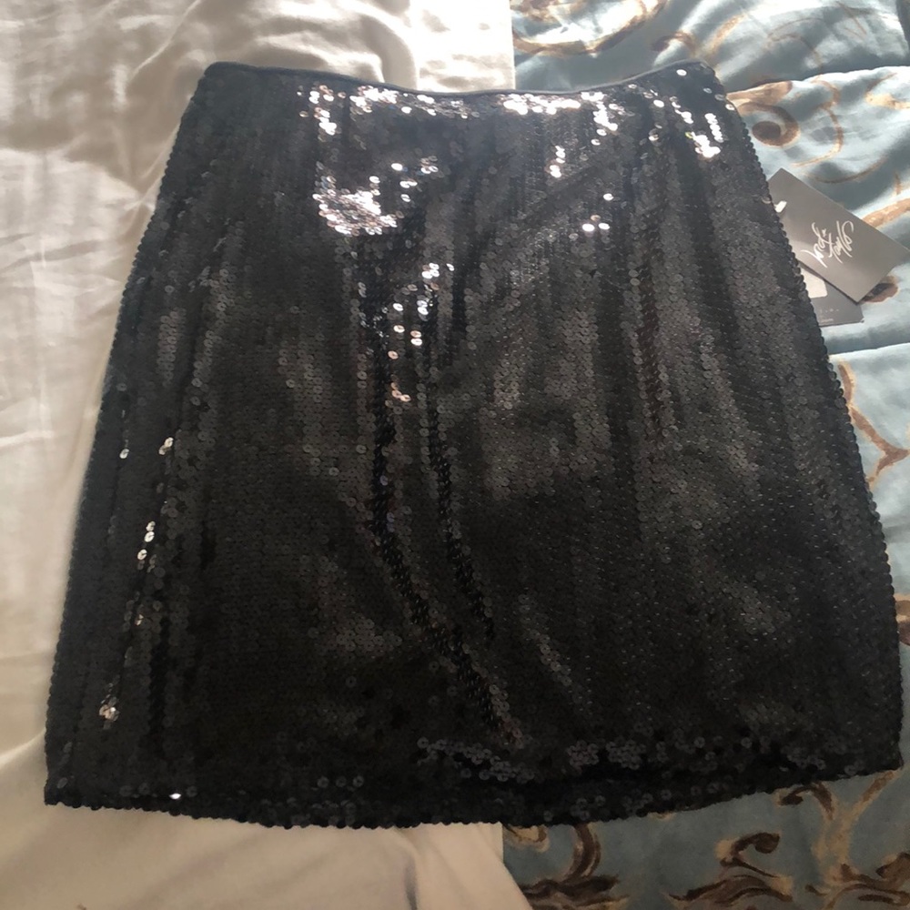 Black sequin skirt